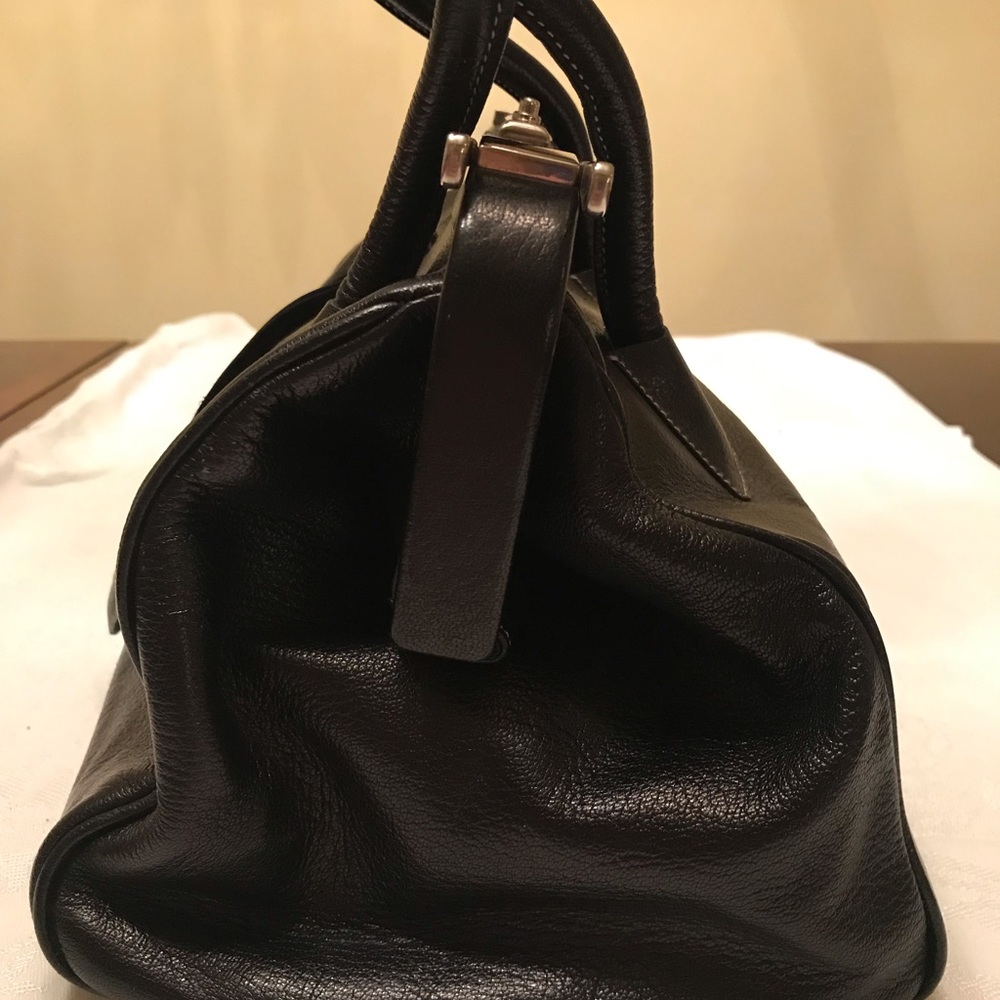 Prada Black Leather Madras Cerniera  Doctor Bag - Picture 3 of 8